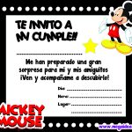 Invitación de Mickey Mouse para imprimir
