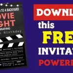 Printable Backyard Movie Night Party Invitation FREE | Movie Night Invitation | movie night birthday party invitations