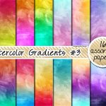 Fondo Papel Digital Acuarela Gradiente – Watercolor Gradients