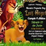 Plantilla Invitación Rey Leon – Lion King invitation