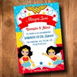 Invitación Mujer Maravilla niña para Editar GRATIS