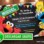 Invitaciones de Plaza Sesamo para editar GRATIS