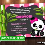 Invitaciones de Osita Panda para Editar GRATIS