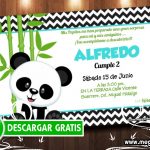 Invitación Cumpleaños Oso Panda