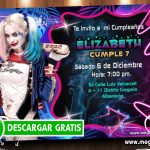 Invitaciones Harley Quinn para Editar GRATIS