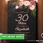 Invitación para 30 años Flores – GRATIS