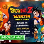 Dragon Ball Z Invitaciones Cumpleaños
