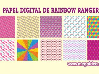 papel digital rainbow rangers