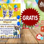 Invitación de Bananas en Pijamas para Editar GRATIS