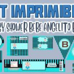 Kit Imprimible de Bebe Angelito para Baby Shower Niño