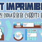Kit Imprimible de Bebe Carrito para Baby Shower Niño