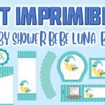 Kit Imprimible de Bebe Luna para Baby Shower Niño
