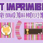 Kit Imprimible de Jirafa Modelo 2 para Baby Shower Niña