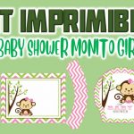 Kit Imprimible de Monito para Baby Shower Niña