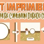 Kit Imprimible de Dorado para Primera Comunión Niña