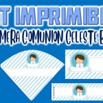 Kit Imprimible de Celeste para Primera Comunión Niño