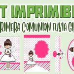 Kit Imprimible Fuxia para Primera Comunión