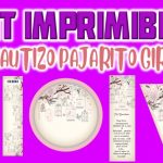 Kit Imprimible de Pajarito para Bautizo Niña