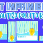 Kit Imprimible de Pollito para Bautizo Niño