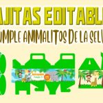 Cajitas Editable de Animalitos de la Selva para Cumpleaños