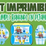 Kit Imprimible de Bananas en Pijamas para Cumpleaños