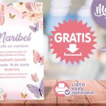 Invitación Baby Shower Niña Mariposas 02 para Editar GRATIS