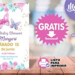 Invitación Baby Shower Niña Mariposas para Editar GRATIS