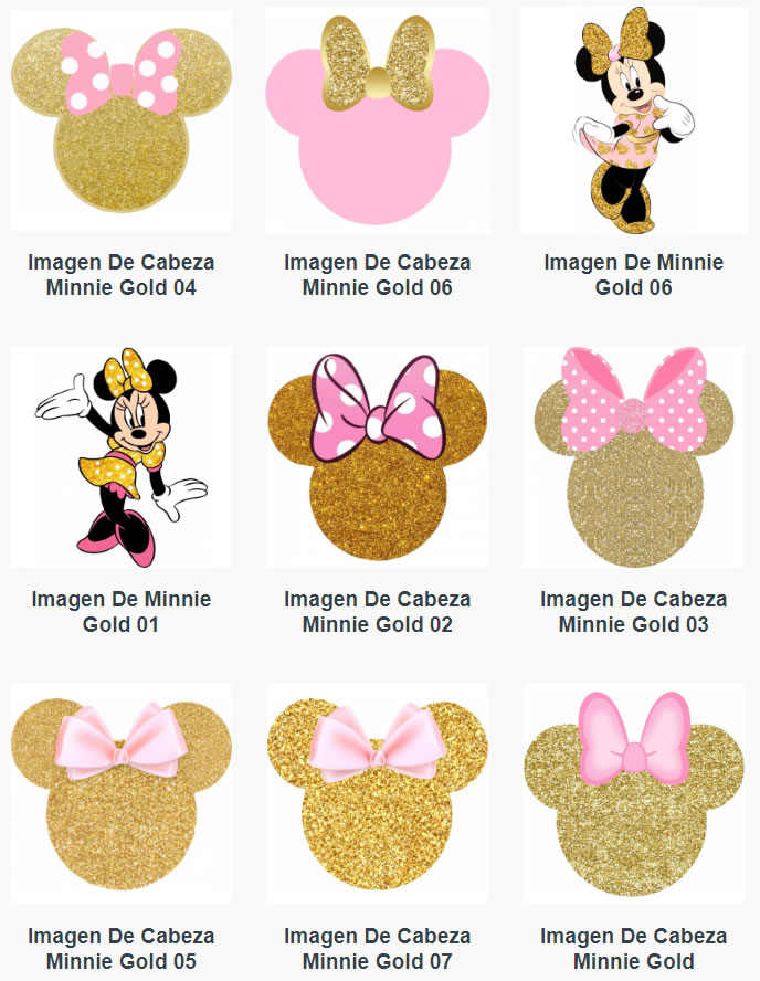 Imagenes de la Minnie Mouse Pink and Gold PNG