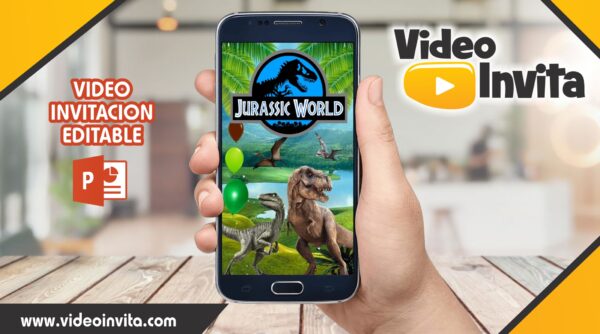 Video Invitación de  Dinosaurios Jurassic Park Editable