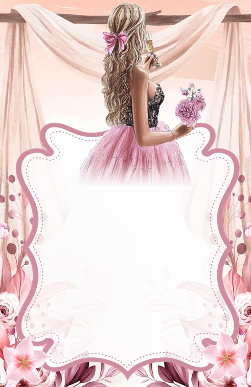 Fondo de invitación para 15 años rosado