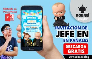 Invitación Editable de Jefe en Pañales