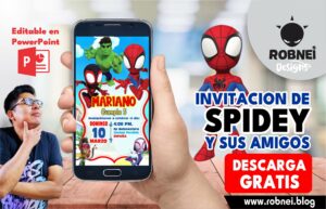 Invitación Editable de Spidey y sus Amigos en PowerPoint