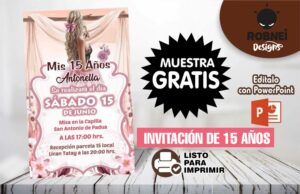Invitacion de 15 años rosado editable gratis