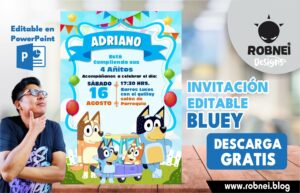 Invitación de Cumpleaños Infantil Bluey