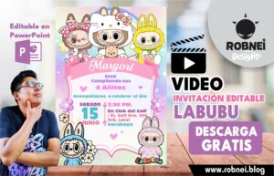 Video Invitación Editable Labubu para Cumpleaños