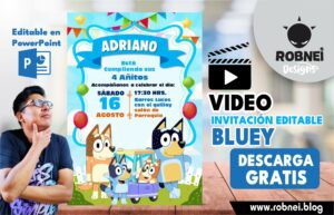 Video Invitación de Bluey GRATIS